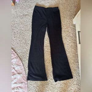 SHEIN Black Ribbed Knit Pants